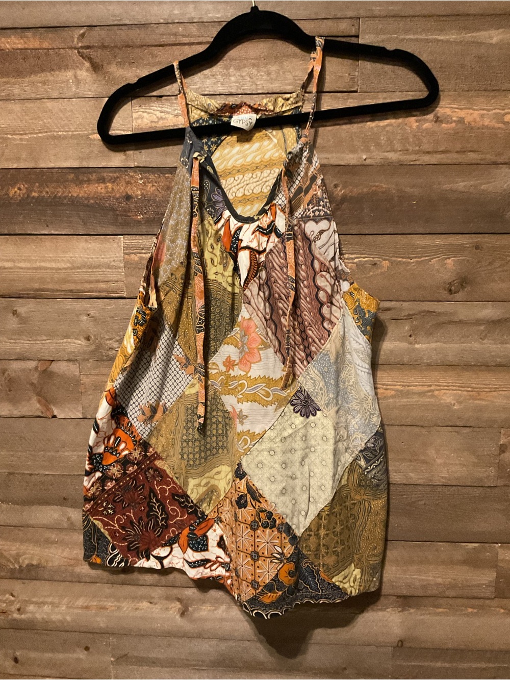 Jaded Gypsy Women’s Multi Print Patchwork Sleeveless Top BOHO Size L/XL
